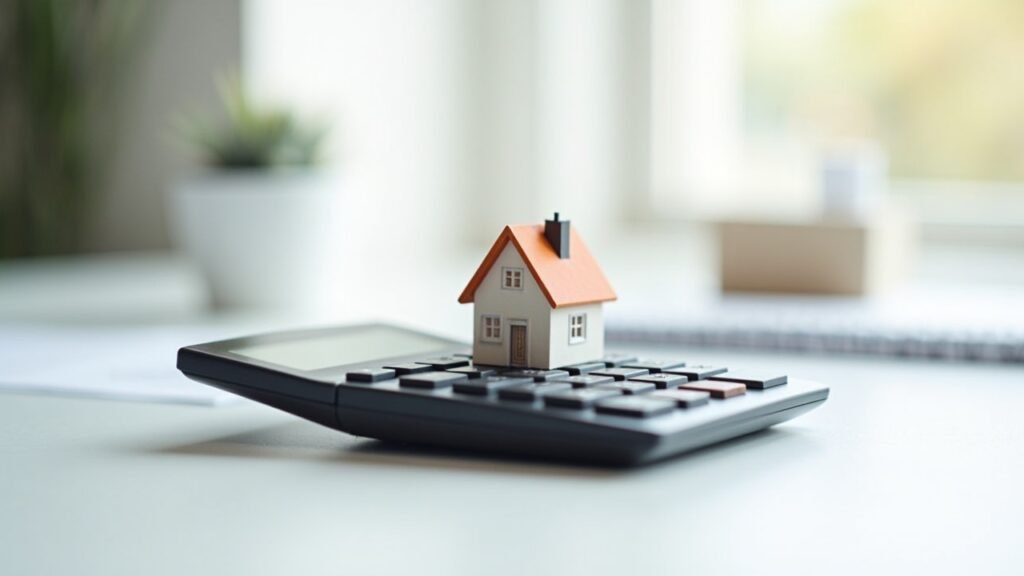 Calculator with house graphic