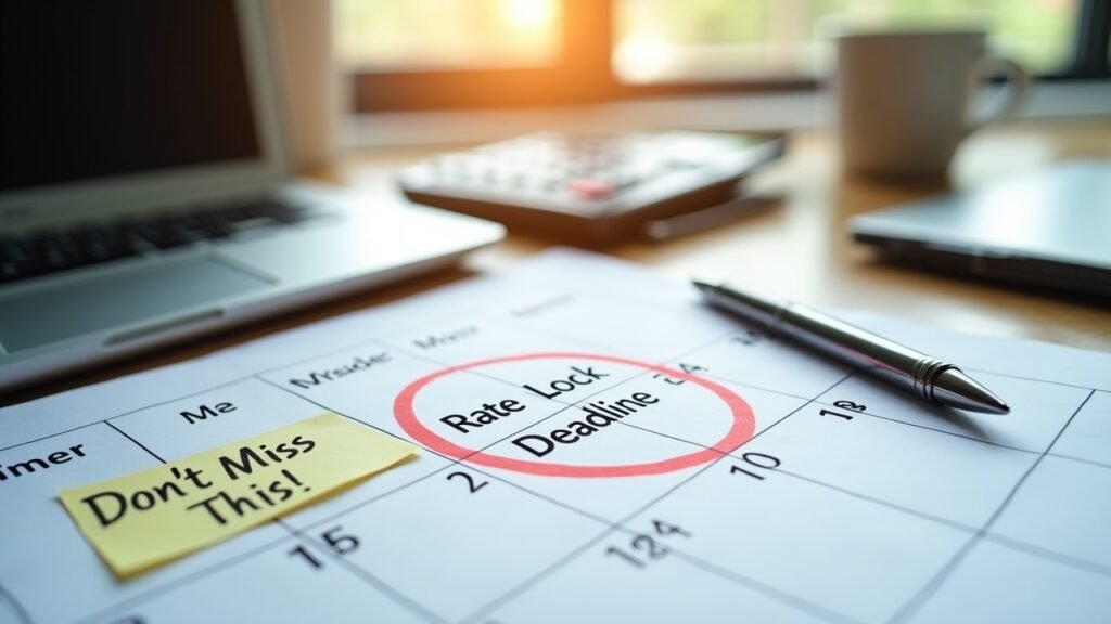 Calendar with rate lock deadline