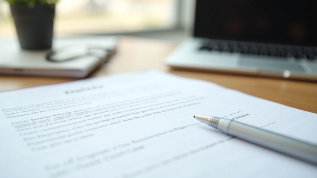 Closing document with points line