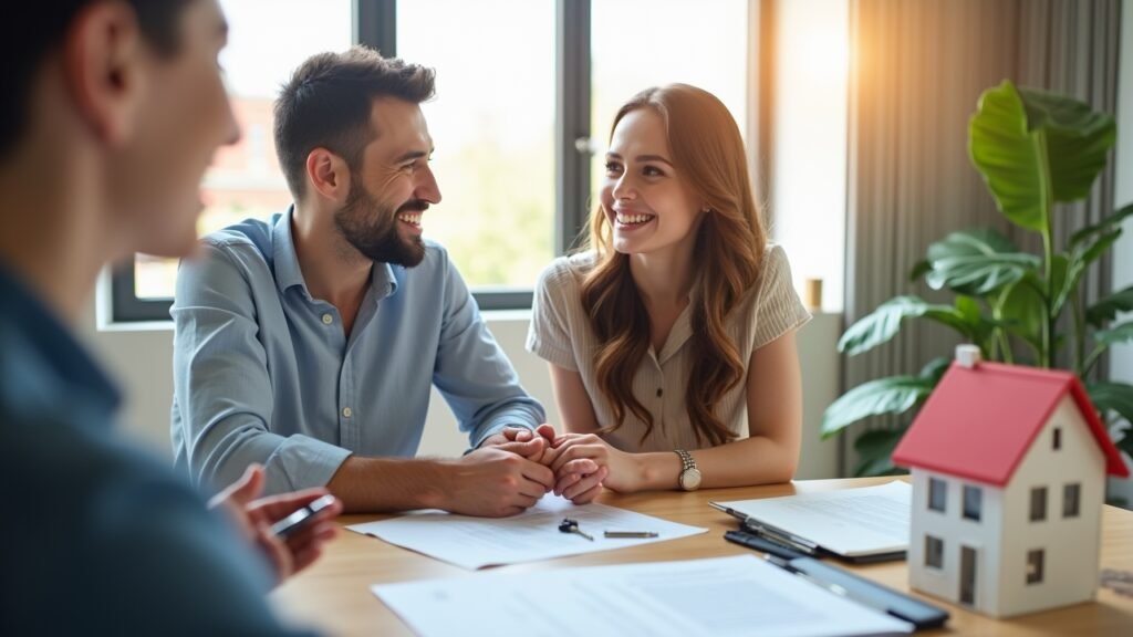 Couple at closing table