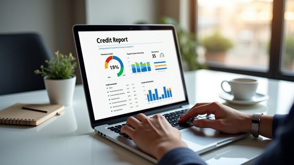 Credit report on screen