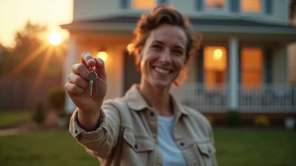 First-time homebuyer with keys