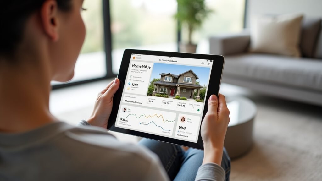 Home value report on tablet