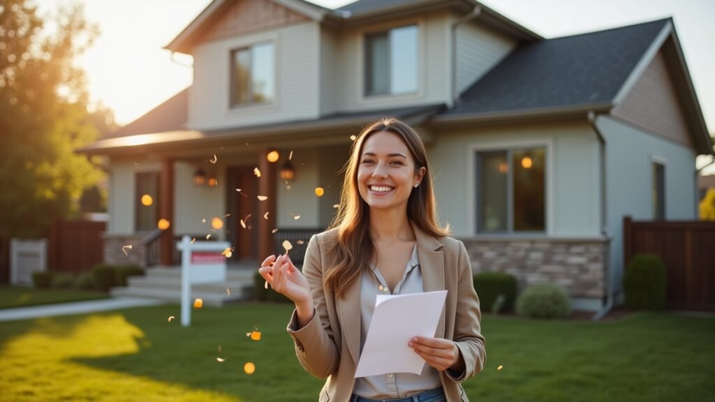 Homebuyer celebrating approval