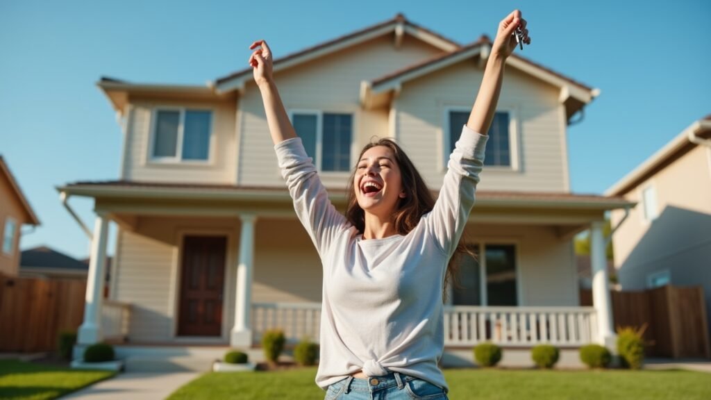 Homeowner celebrating approval
