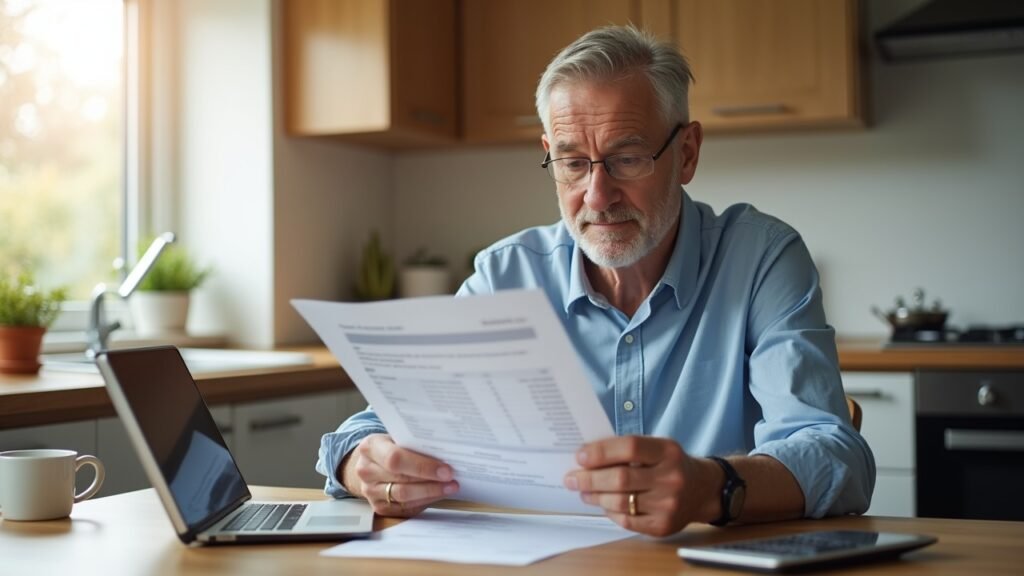Homeowner reviewing HELOC statement
