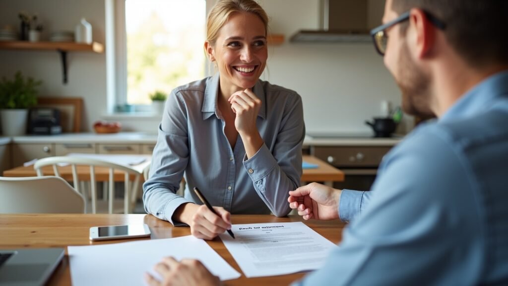 Homeowner signing cash-out documents