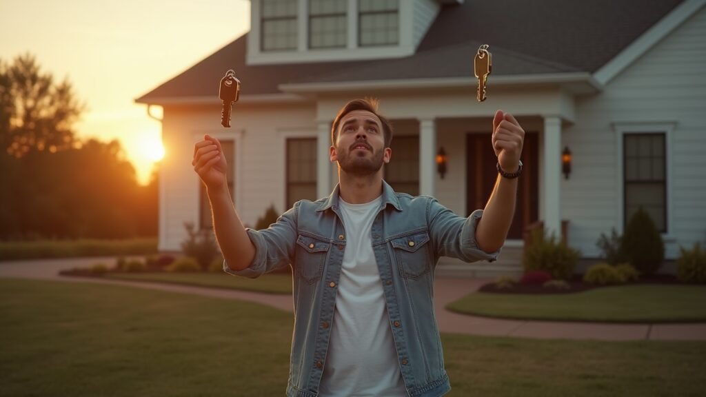 Homeowner juggling two keys