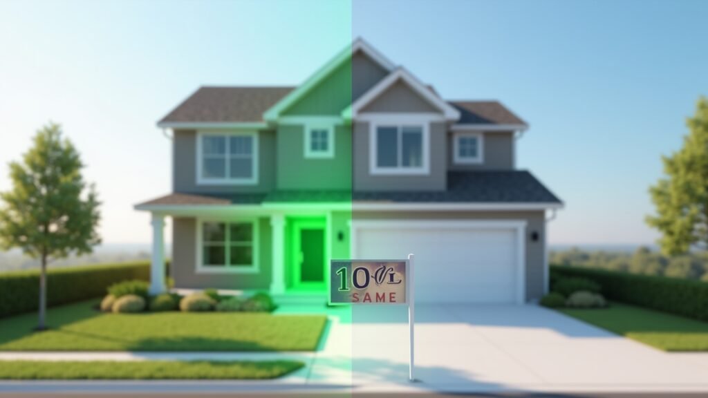 House with 10% down concept