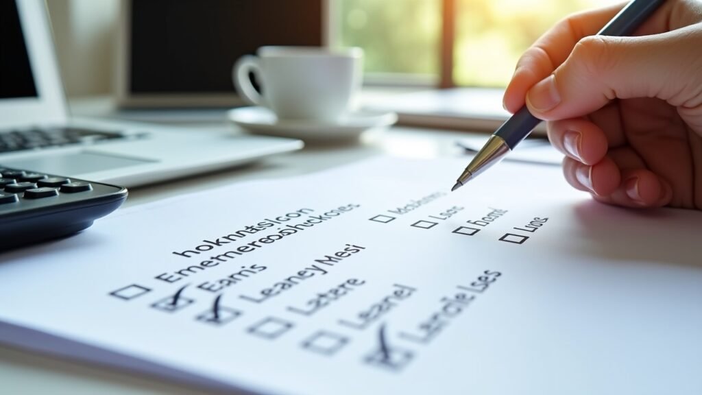 Checklist with lender names