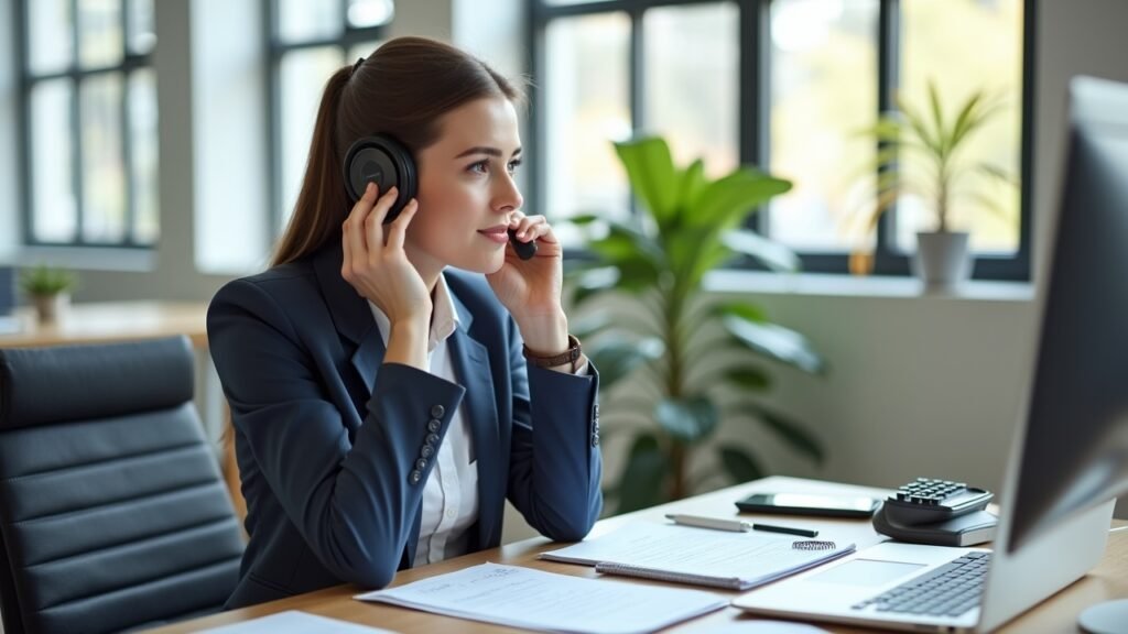 Loan servicer on phone