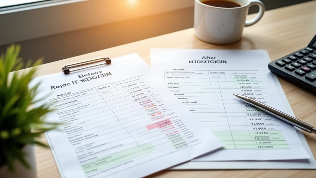 Mortgage statement before and after