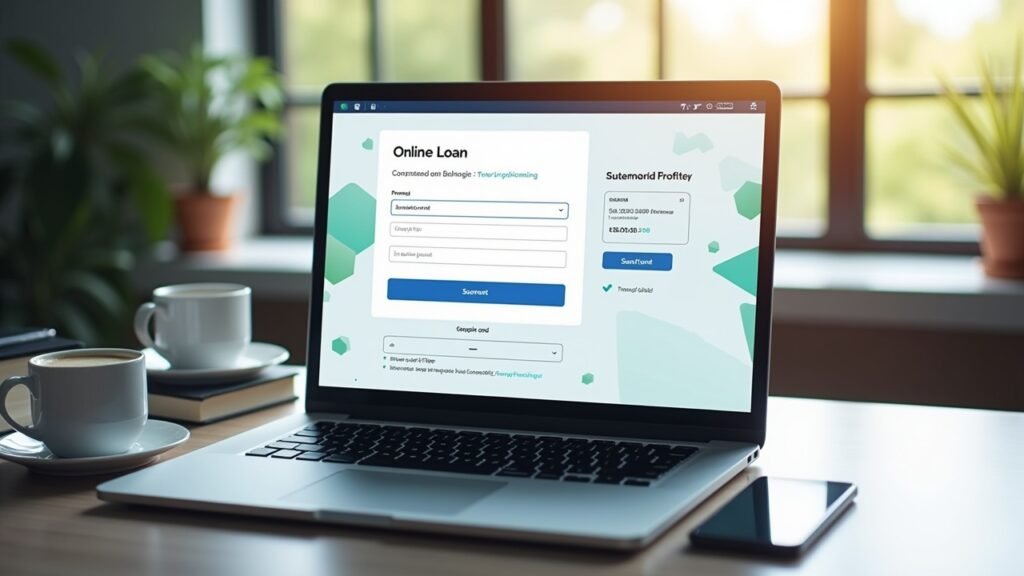 Online loan application screen