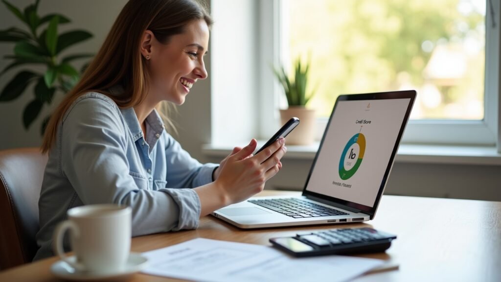 Person improving credit score