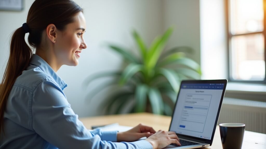 Person at laptop applying online