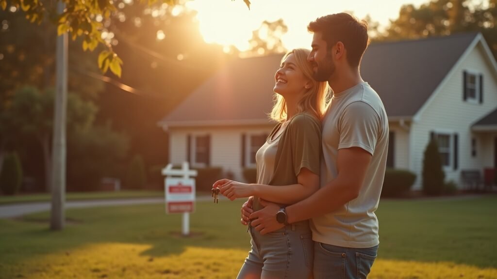 Young couple buying first home