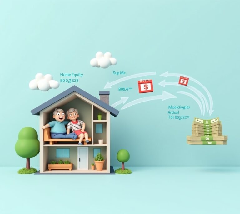 Senior couple in front of their home