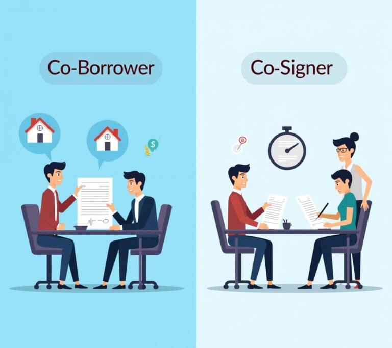 Two people signing mortgage