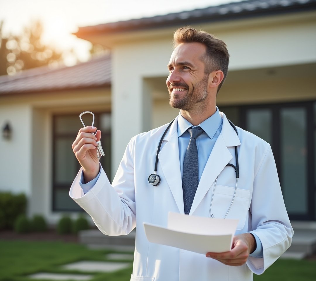 Doctor holding house keys